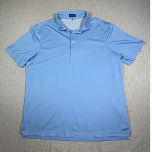 Stitch Mens Large Blue Polo Shirt Short Sleeve 3 Button Performance Casual Golf